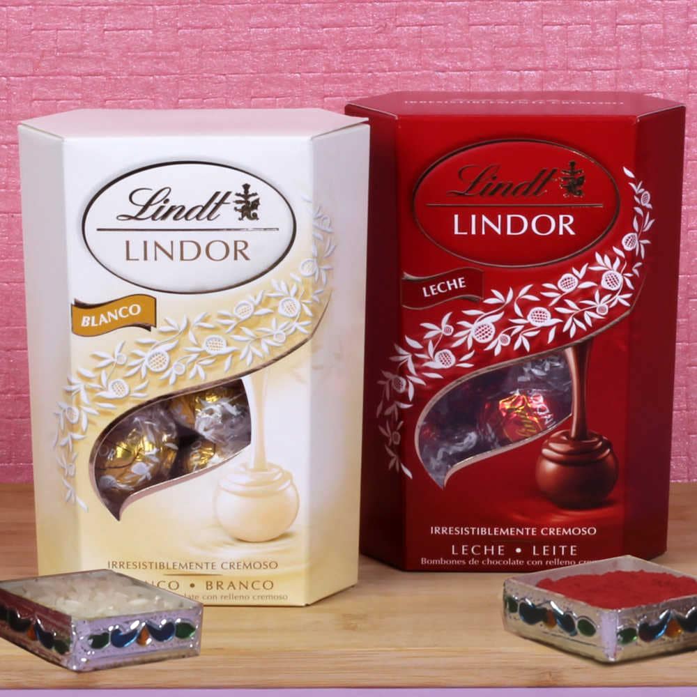 Bhai Dooj Special Lindor Milk and White Chocolate Gift