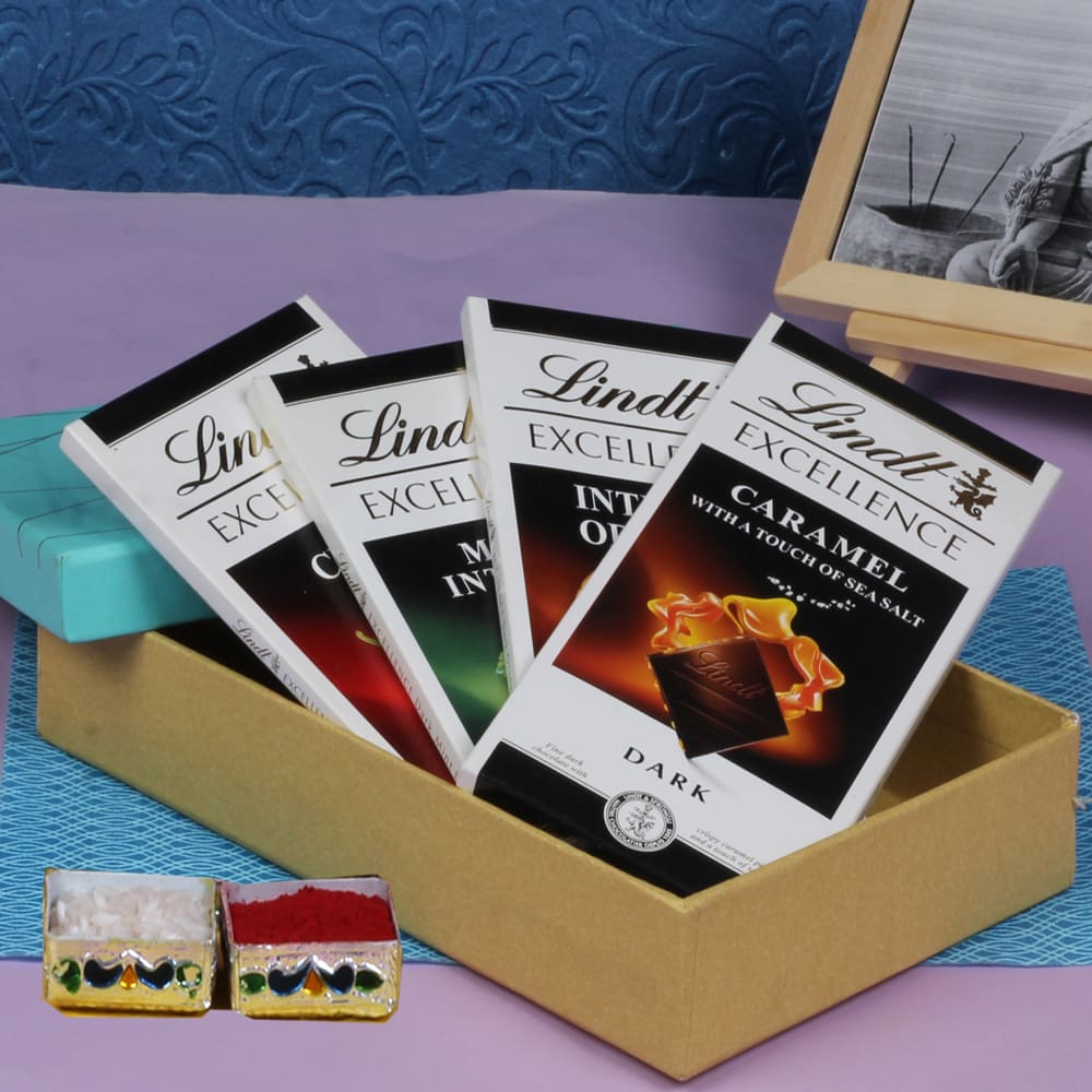 Bhai Dooj Hamper of Four Lindt Excellence Chocolates