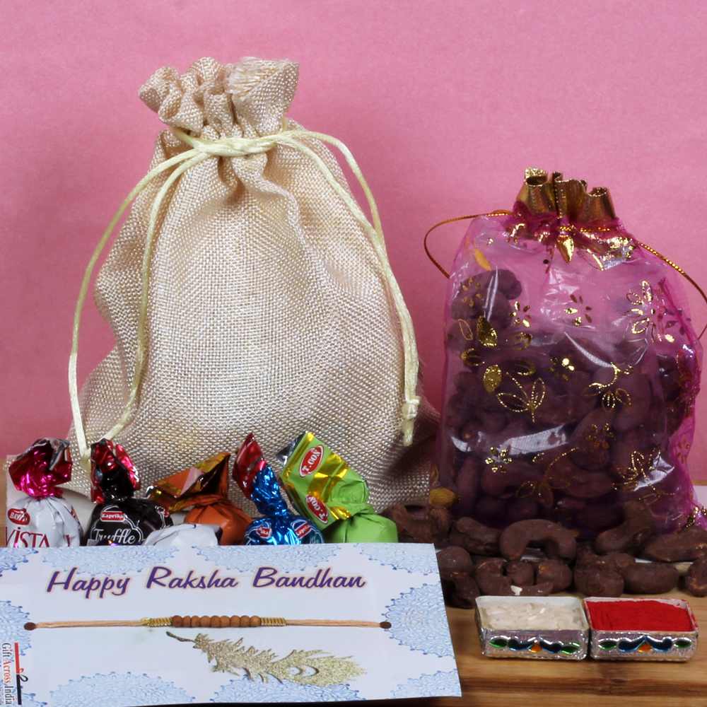 Rakhi Gift of Chocolate Cashew and Truffle Chocolate