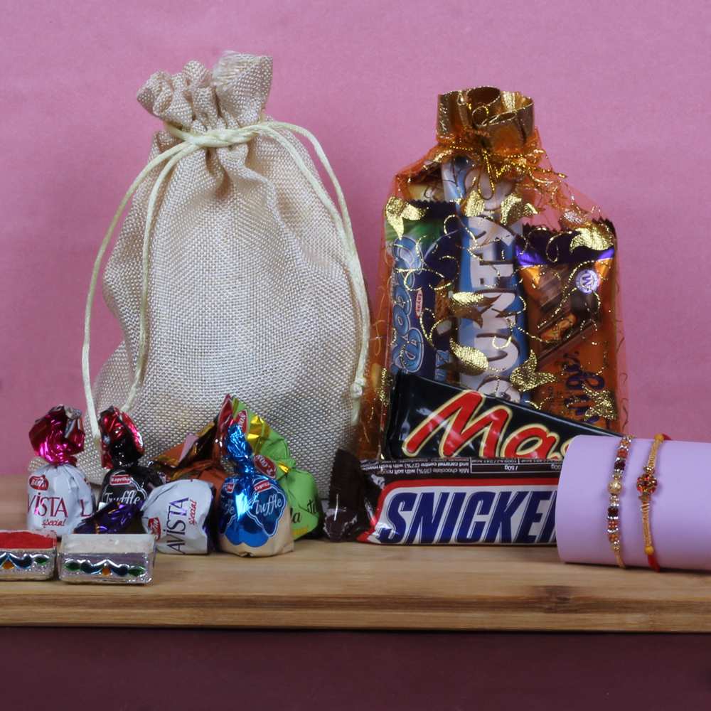 Rakhi Hamper of Mix Imported and Truffle Chocolate
