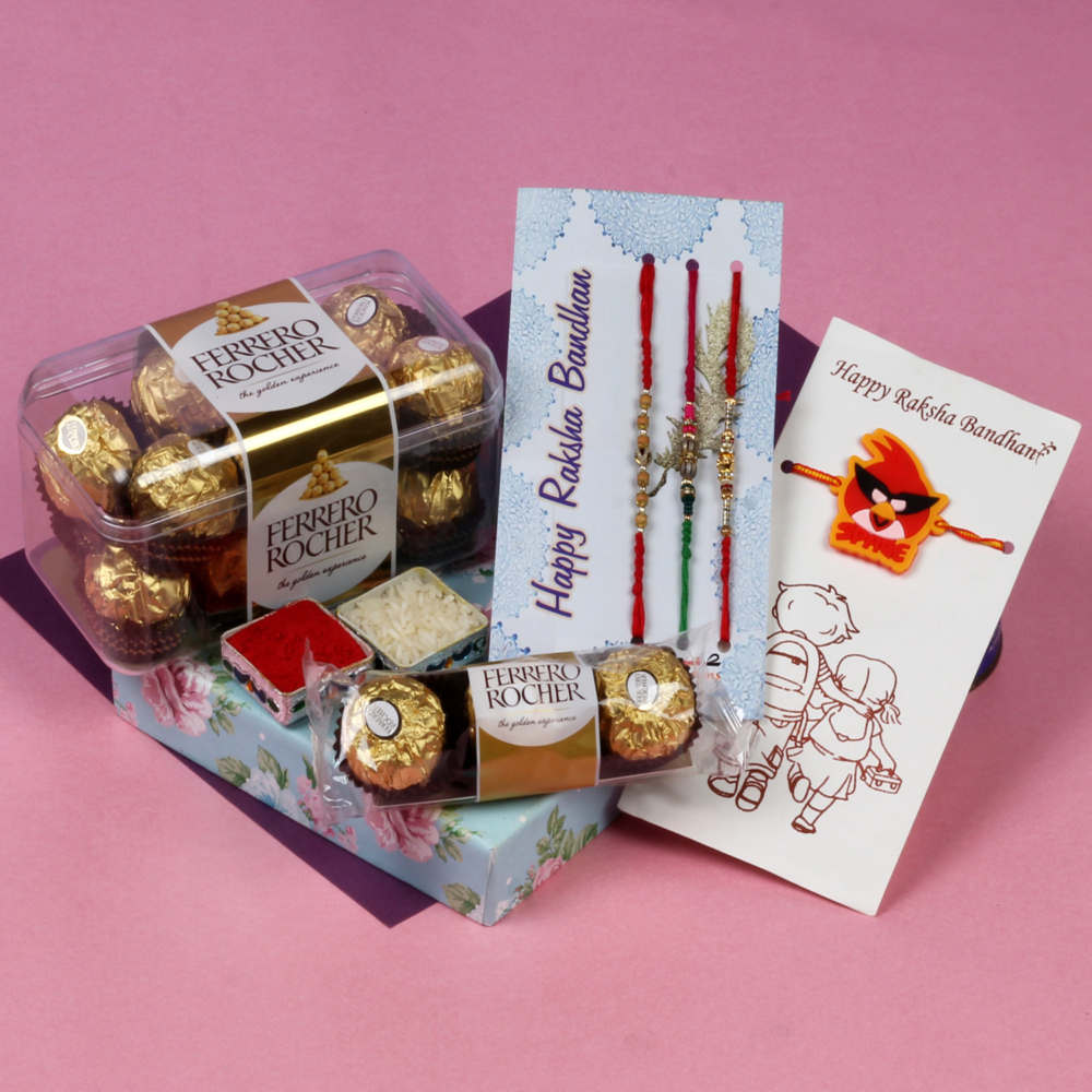 Family Rakhi Hamper of Ferrero Rocher Chocolate
