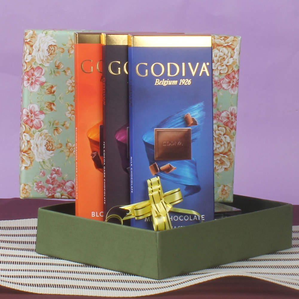 Godiva Chocolate Three Bars Box