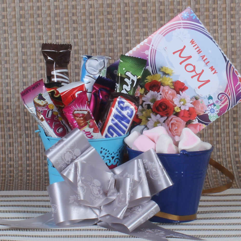 Mothers Day Gift of Imported Chocolates and Candies Bucket