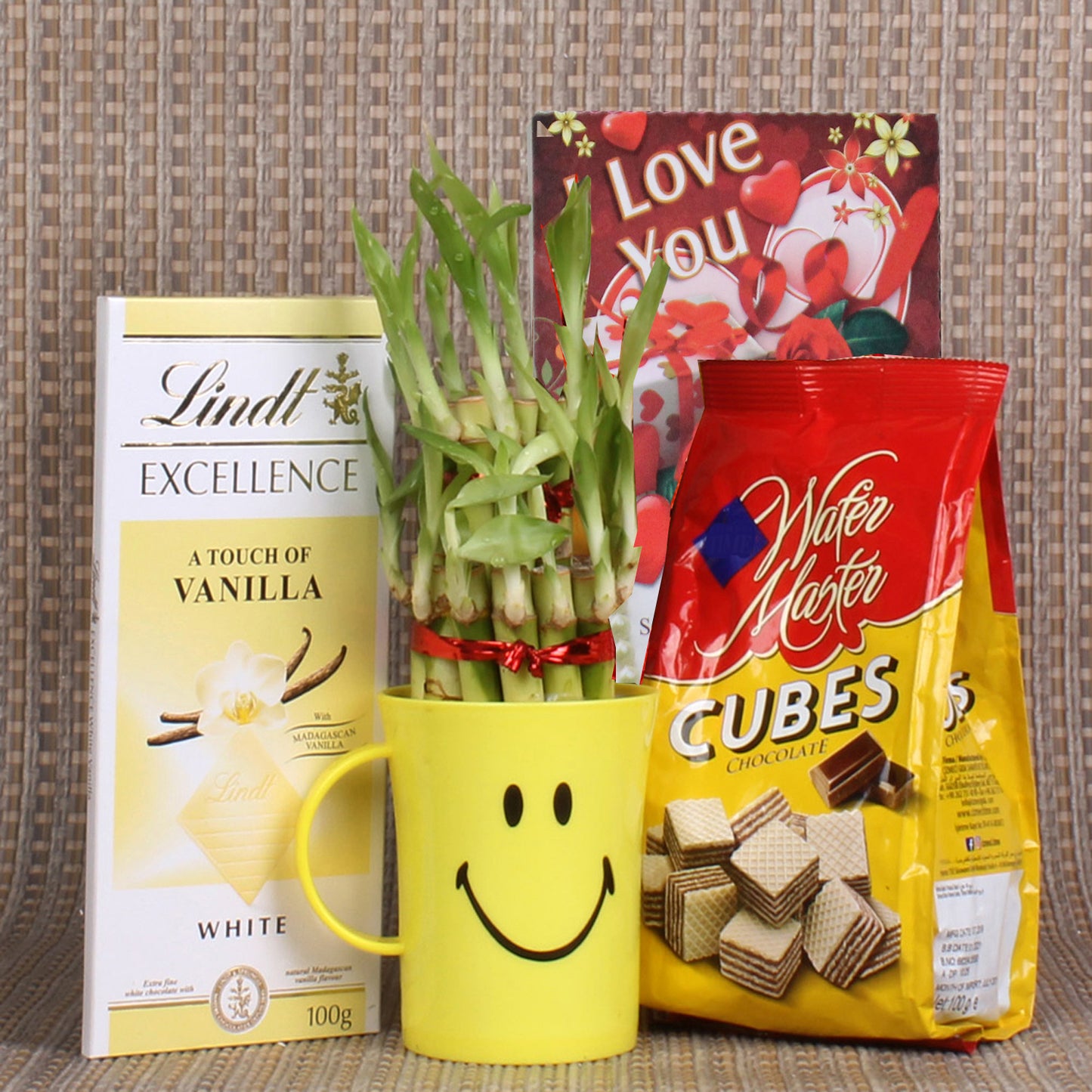 Love and Good Luck Gift of Lindt Chocolate Wafer Cubes