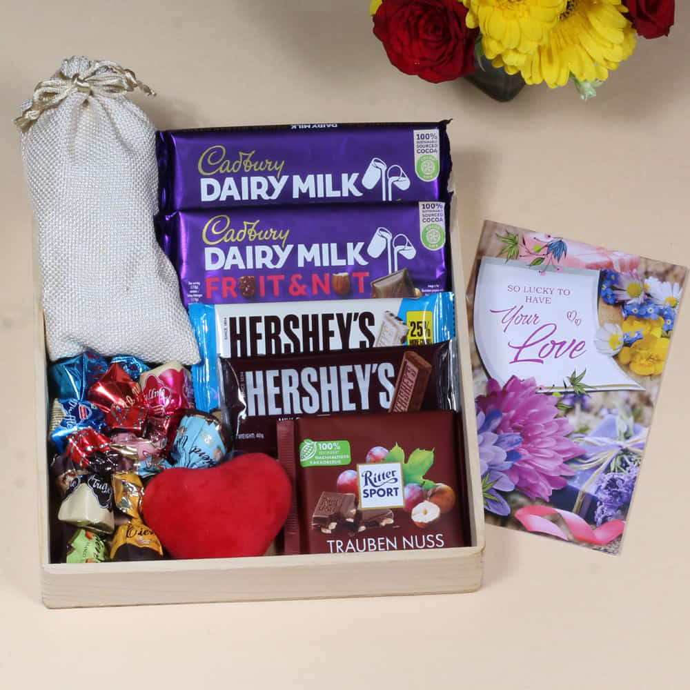 Valentines Love Chocolates Gift Tray