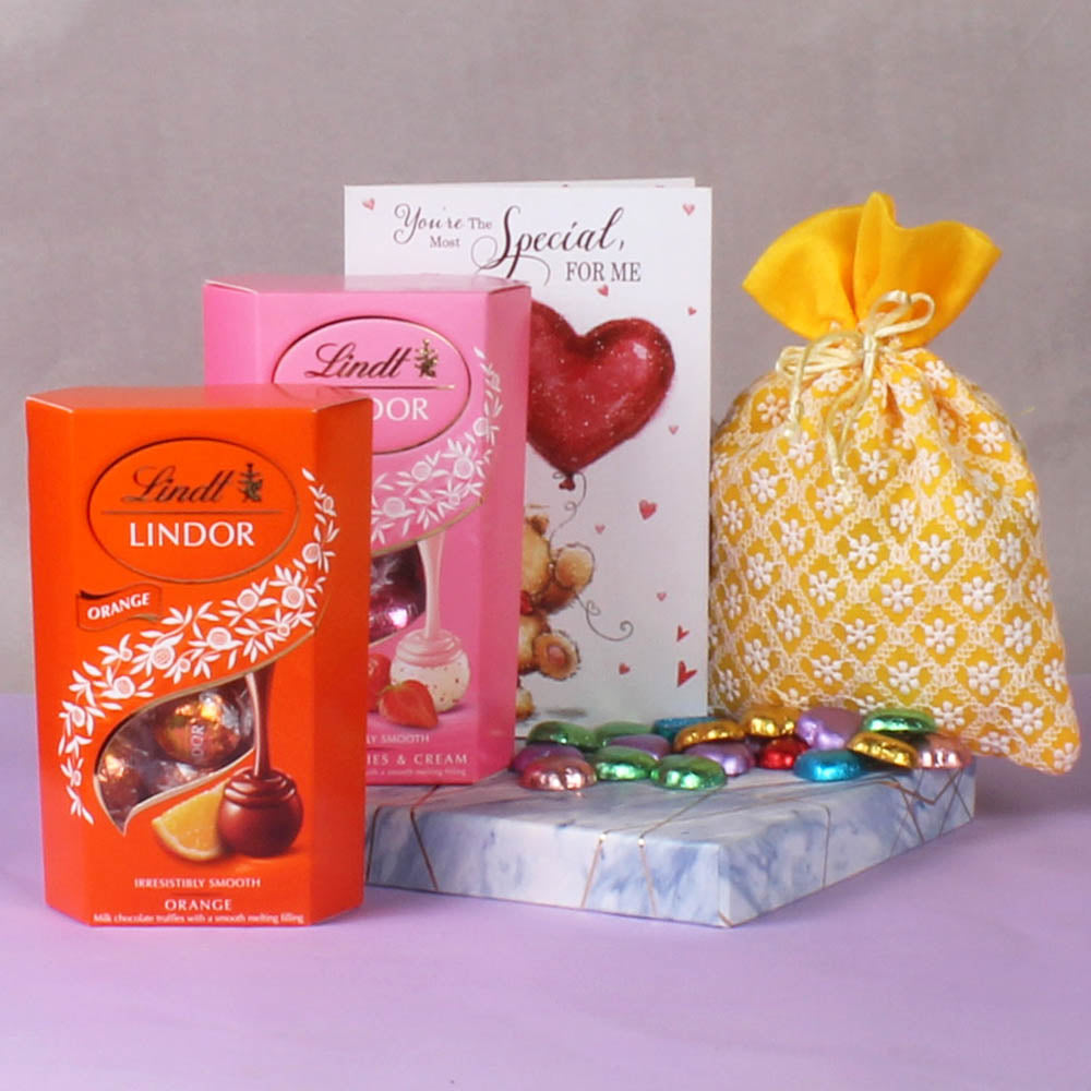 Lindt Lindor Heart Shape Valentine Chocolate Gift Hamper Chocolate Delivery Online