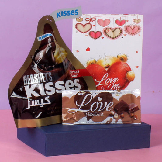 Valentine Combo of  Hershey's Kisses and Love Chocolate