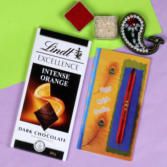 Rakhi with Orange Lindt Excellence Chocolate