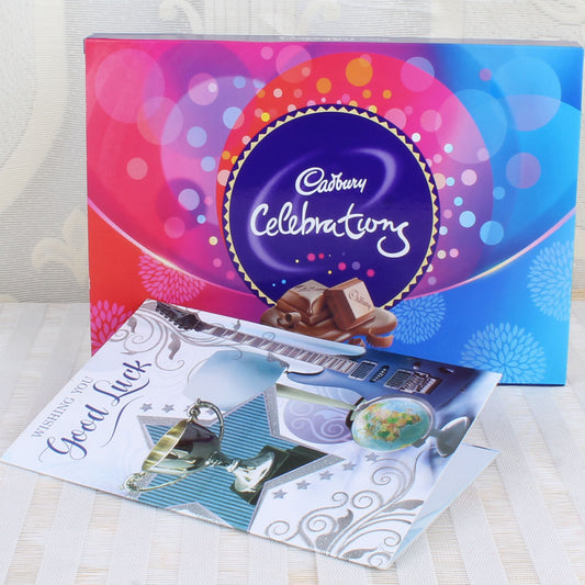Cadbury Celebration Box and Good Luck Card