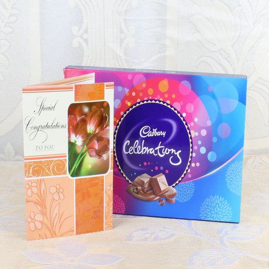 Cadbury Celebration Box and Congratulations Greeting Card