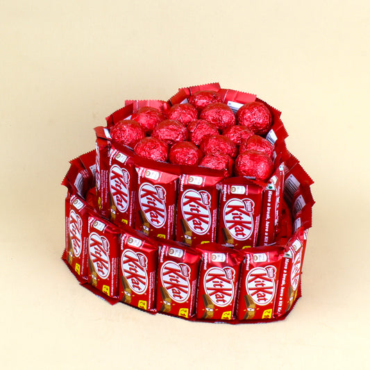 Kit Kat Chocolates Heart Shaped Two Tier Arrangement