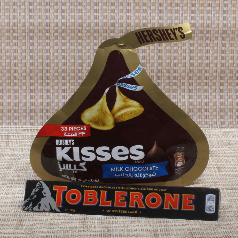 Toblerone Dark Chocolate Bar with Kisses Chocolate Pack