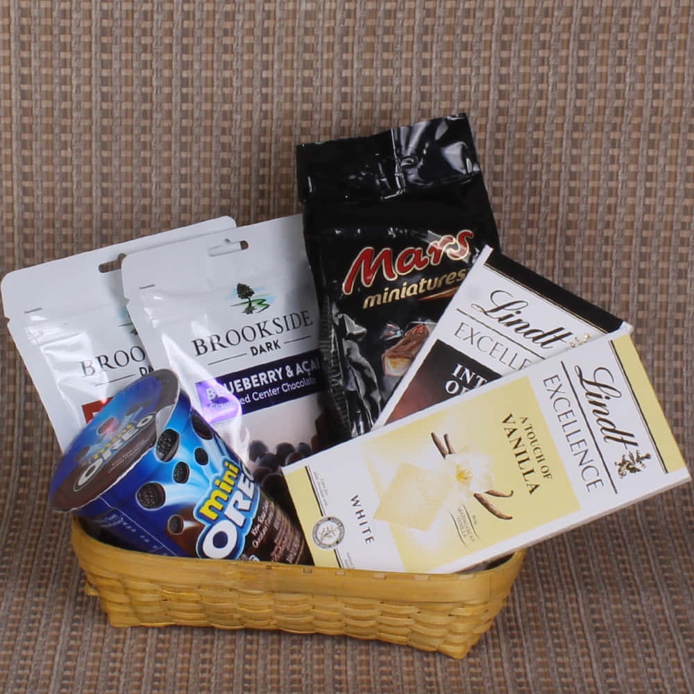 Basket of Yummy Imported Chocolates