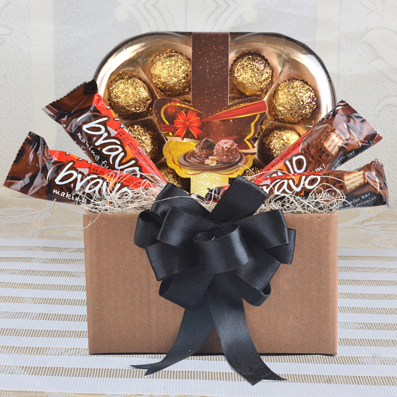 Heart Shape Chocolates and Bravo Chocolates Box