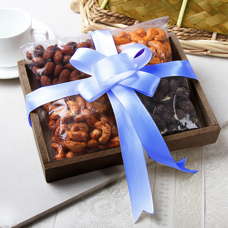 Roasted Dry Fruits with Chocolate Cashew in a Tray