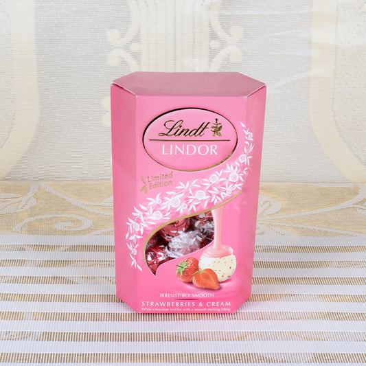 Box of Lindt Lindor Strawberries and Cream Chocolate