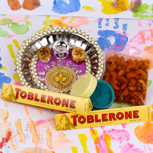 Holi Pooja Thali and Toblerone Chocolates