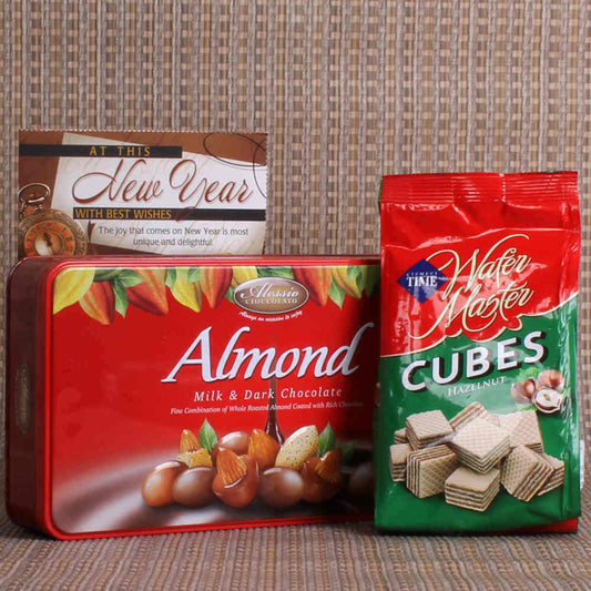 New Year Combo of Almond Chocolate and Wafer Chocolate Cubes