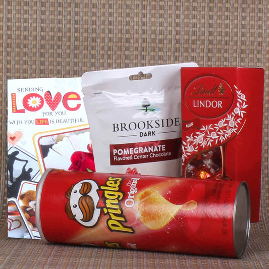 Valentines Exclusive Pringles and Lindt Lindor with Brookside Chocolate