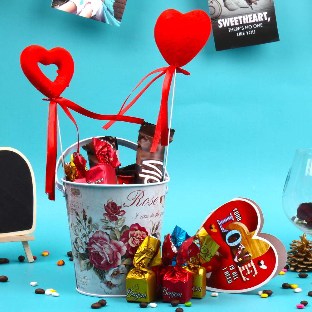 Exclusive Love Bucket of Imported Mix Chocolates