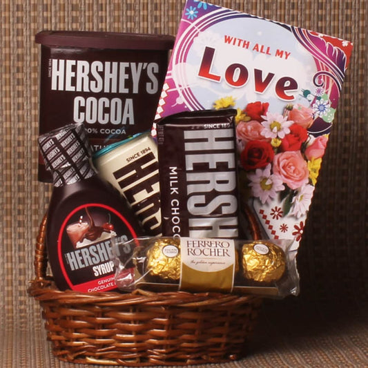 Valentines Love Basket of Chocolate